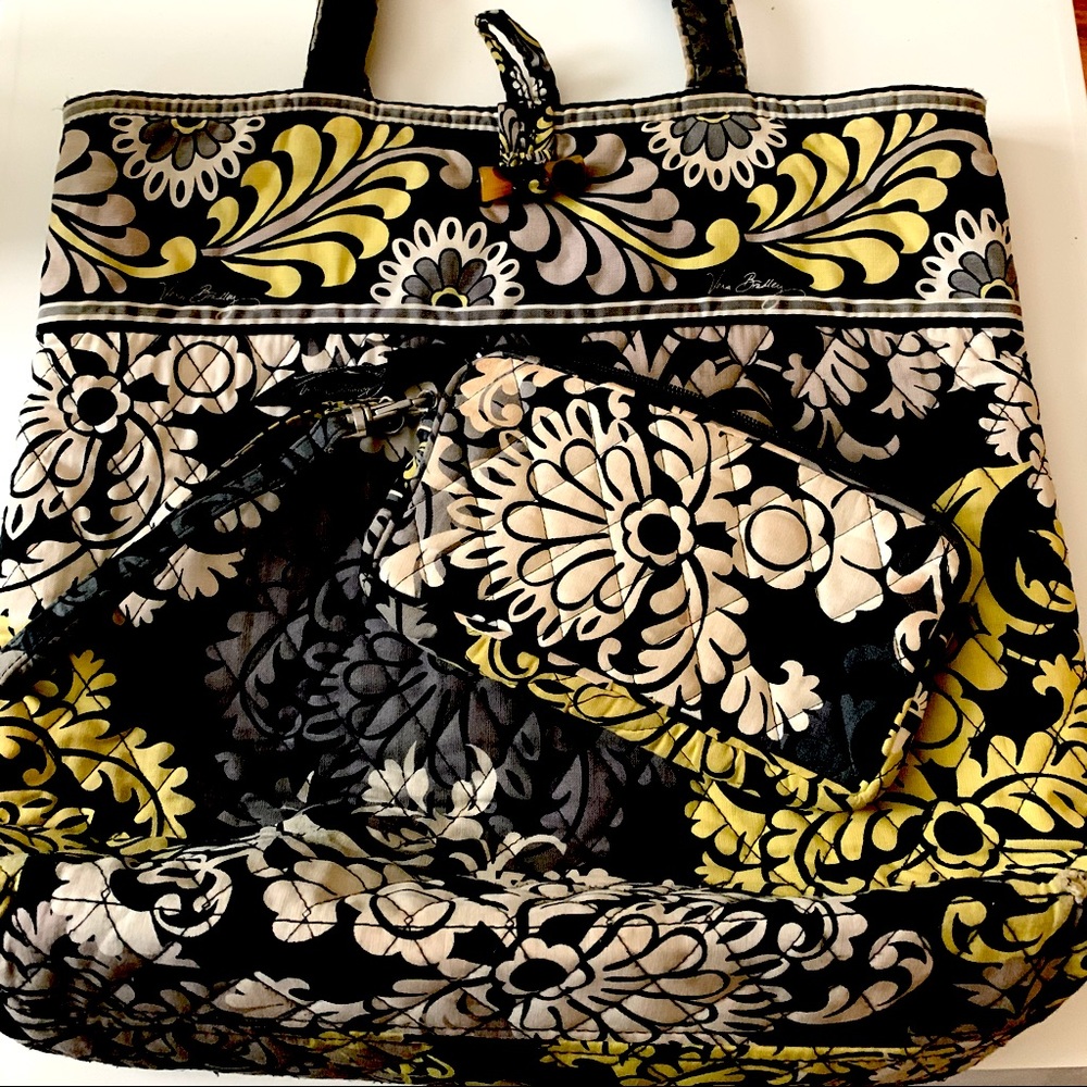 2-for-1 Yellow, White, and Black Vera Bradley Set